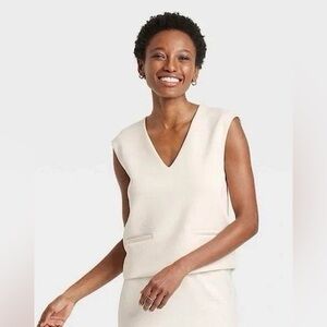 NWT a new day Cream Sleeveless Blouse